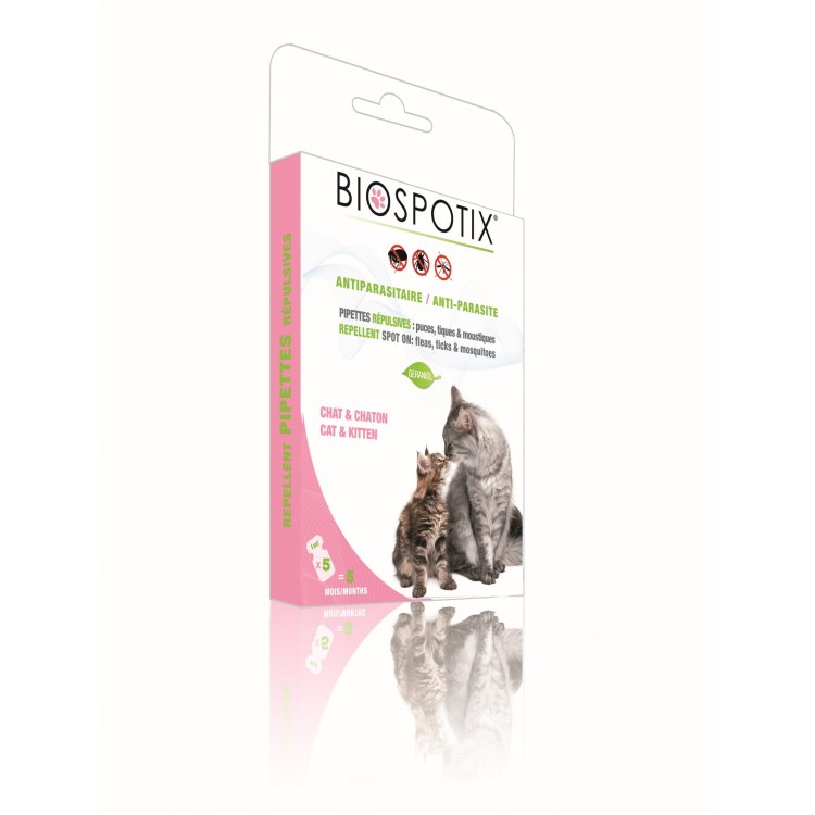 Biospotix pipettes répulsives antiparasitaires chat et chaton